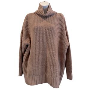 Aerie Textured Knit Sweater in Brown/Blush Long Sleeve Sz XL EUC Cozy Comfy Fall